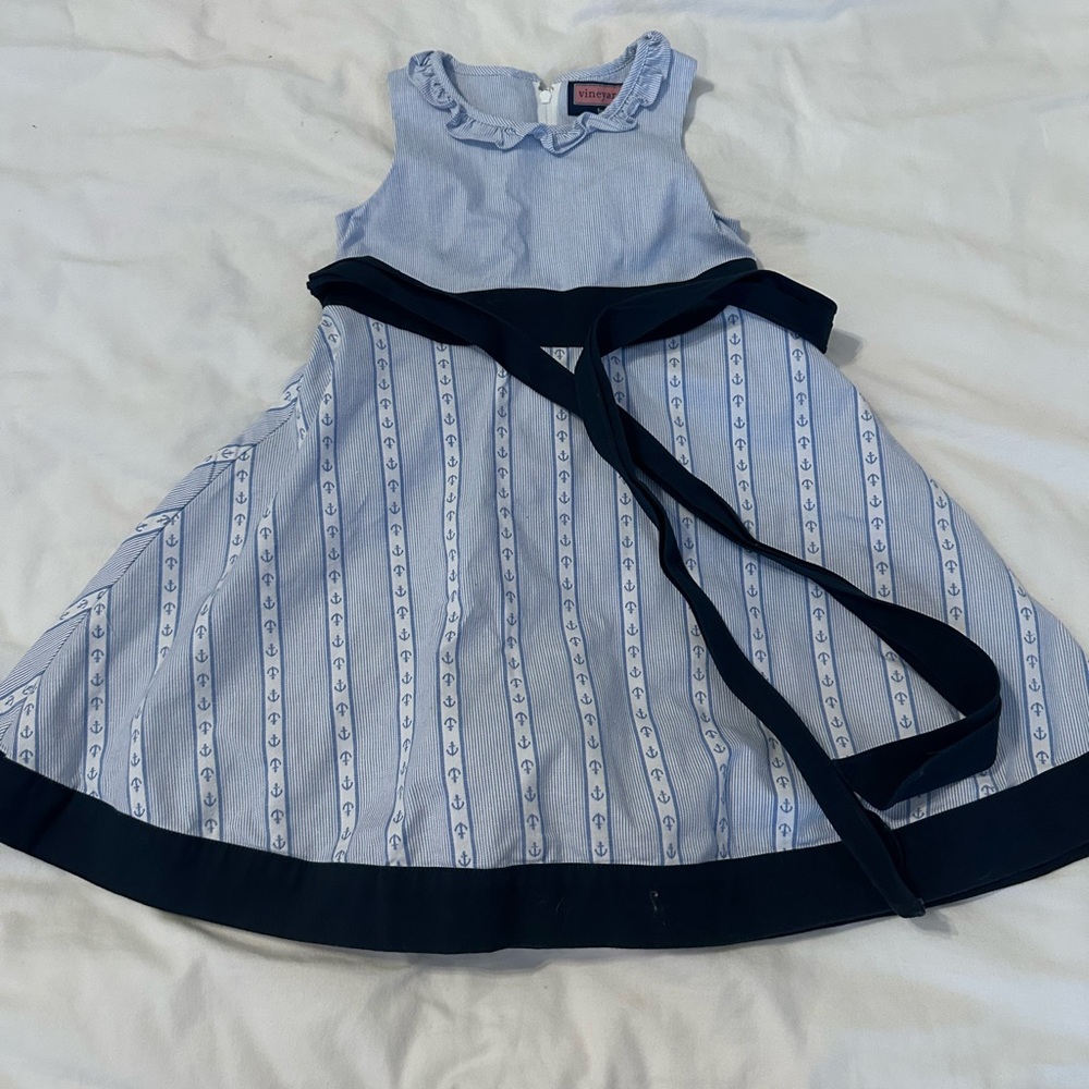Blue and White Striped vineyard Vines Kids Dress
